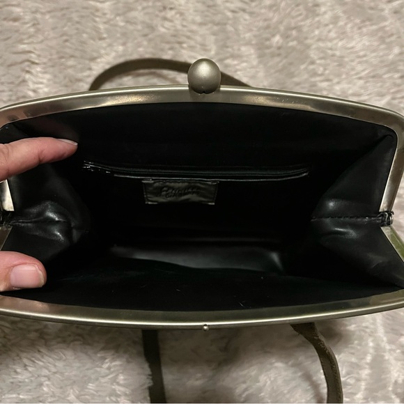 Vintage Jennifer Graham black textured purse with leather straps - Picture 4 of 7